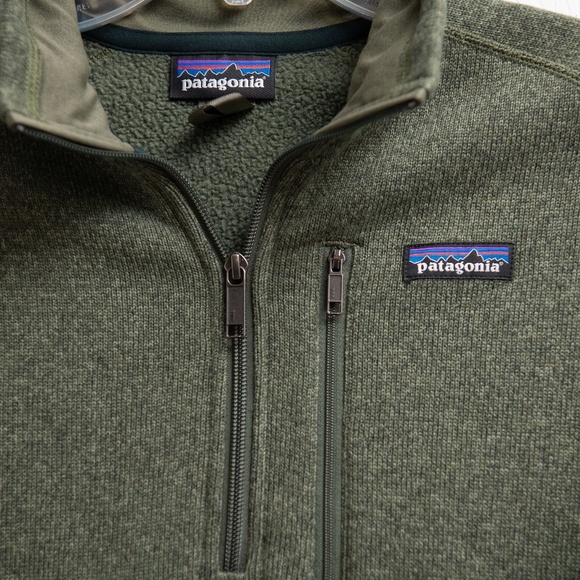 Patagonia Mens Sz Small Pullover Jacket 3/4 Zipper Hunter Green Medium Weight - Picture 2 of 5